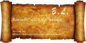 Barnódi Líviusz névjegykártya